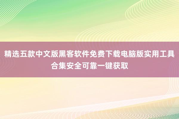 精选五款中文版黑客软件免费下载电脑版实用工具合集安全可靠一键获取